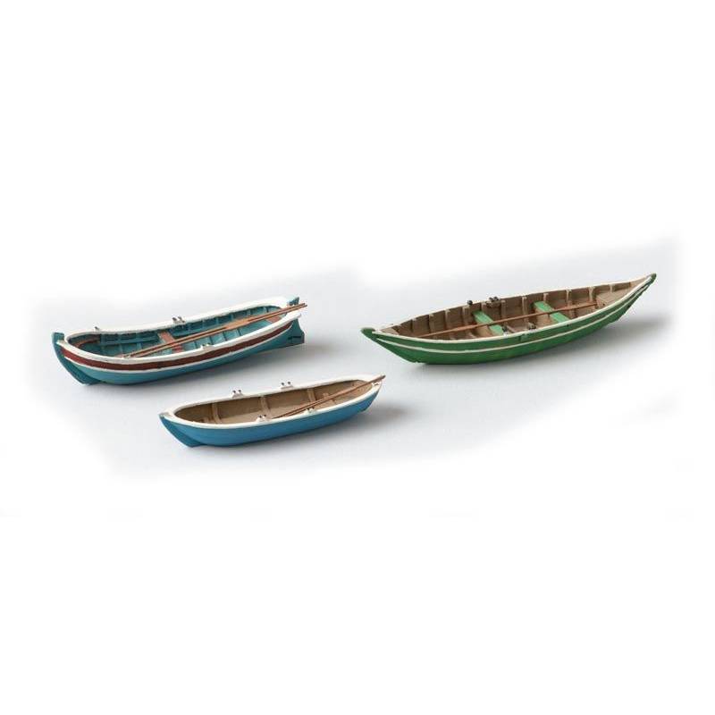ARTITEC 387.08 - Chaloupes 3 pièces, 1:87 en résine prêtes à l'emploi, peintes