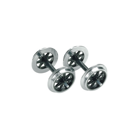 LGB - Essieux avec routes en métal à double rayonnage, 2 unités