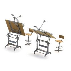 Artitec 387.474 - Tables et chaises d'architecte (2x)