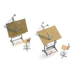 Artitec 387.474 - Tables et chaises d'architecte (2x)