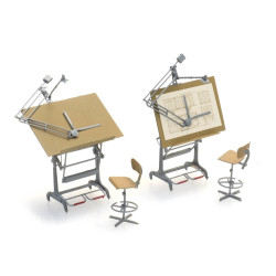 Artitec 387.474 - Tables et chaises d'architecte (2x)