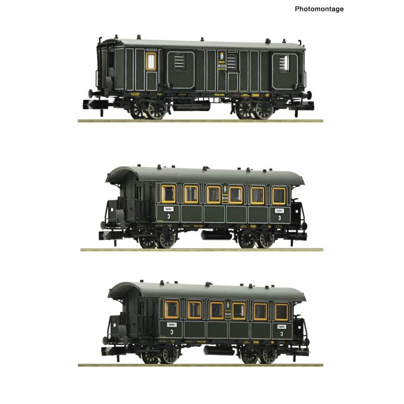 Fleischmann 809004 - Set de 3 pièces: Train de passagers, K.Bay.Sts.B.