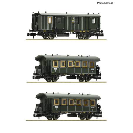 Fleischmann 809004 - Set de 3 pièces: Train de passagers, K.Bay.Sts.B.