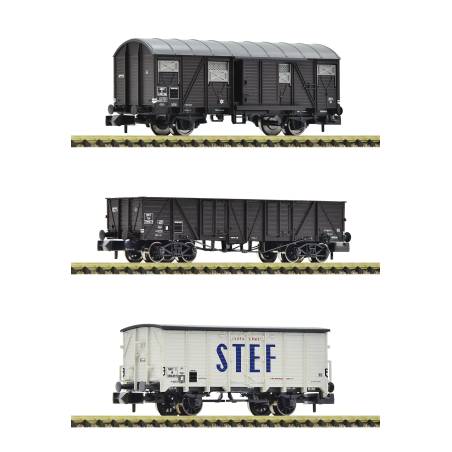Fleischmann 880904 - Coffret de trois wagons de marchandises, SNCF