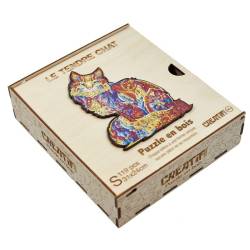 Tendre Chat Puzzle en bois