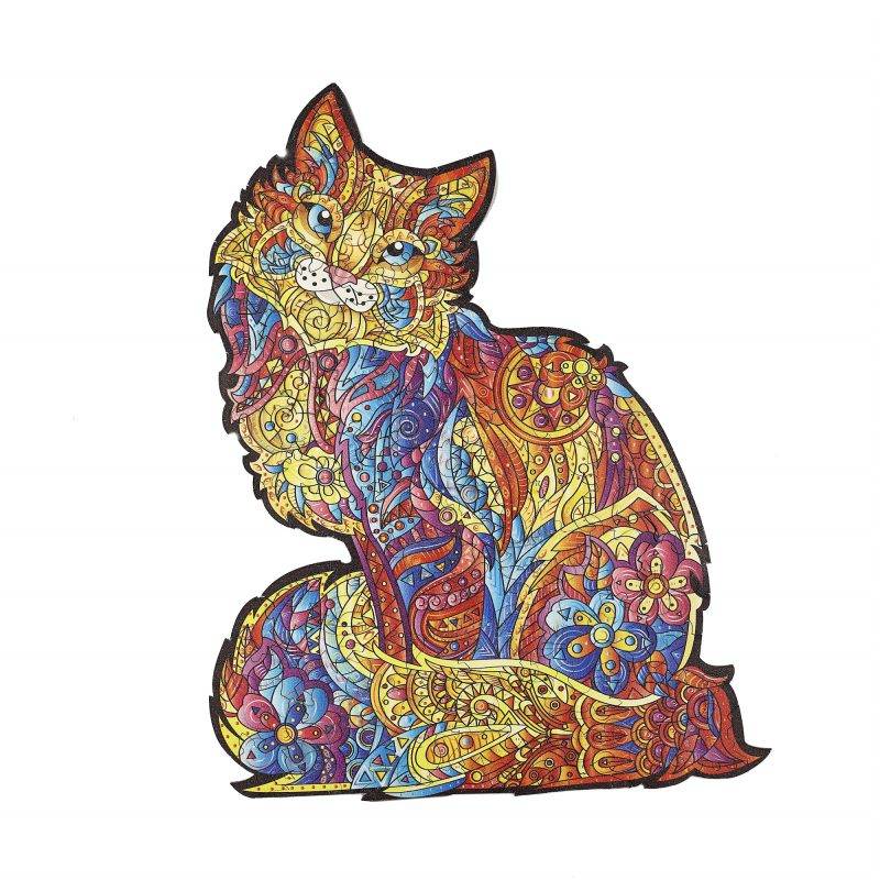 Tendre Chat Puzzle en bois