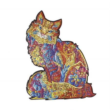 Tendre Chat Puzzle en bois