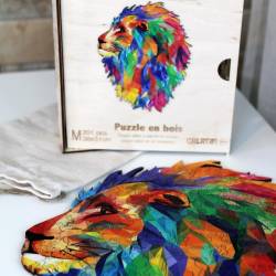 Le Lion Mozaïk Puzzle en bois - BOUTIQUE TRAIN