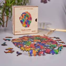 Le Lion Mozaïk Puzzle en bois - BOUTIQUE TRAIN