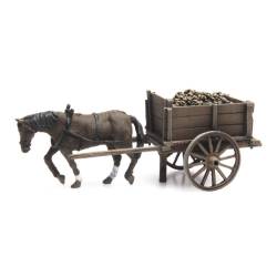 artitec 387.287 - Cheval et charrette chargée de betteraves sucrières