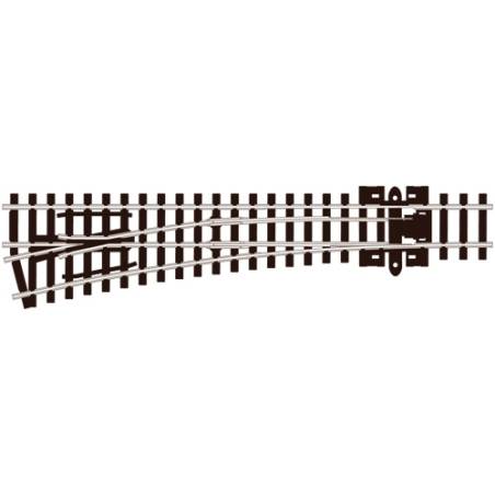 Peco  SL-E396 - N - Aiguillage à gauche - 123,7mm - Rayon 457mm - 12° - code 80
