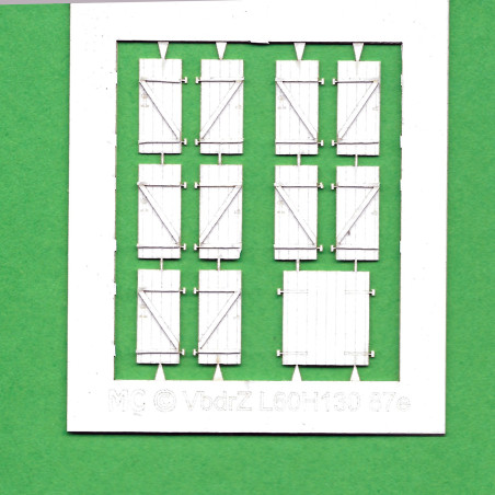 Maquette Création - Volet bois droits L60 H130 renfort Z échelle H0