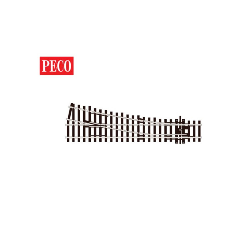 Peco SL-91 - Aiguillage à droite 185mm Rayon 610 mm - 12° - Insulfrog - Code 100