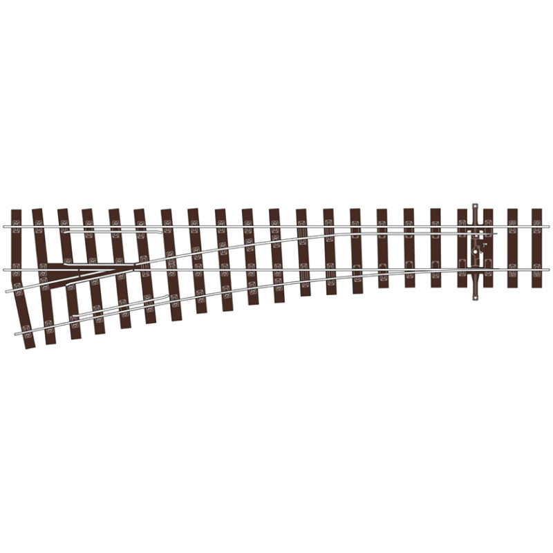 Peco SL-U1196 - AIGUILLAGE MOYEN À GAUCHE STREAMLINE UNIFROG DOUBLE CHAMPIGNON R914MM 12°