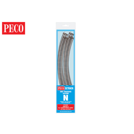 copy of Peco ST-3017 - N - Setrack code 80 - 4 courbes 45° (8 pour un cercle)