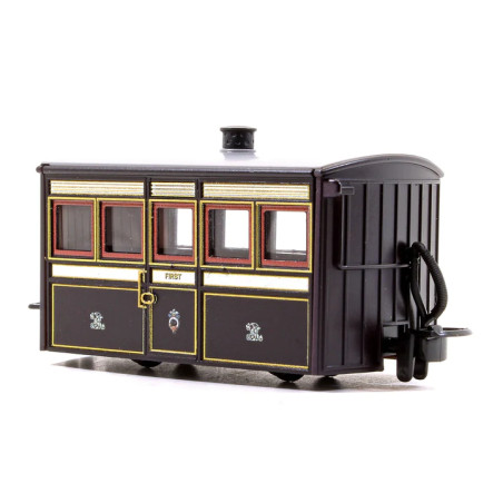 Peco GR-550 - FFESTINIOG 'BUG BOX' FIRST CLASS COACH, FR VICTORIAN PLUM & CREAM