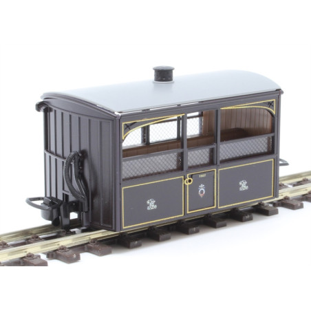 Peco GR-560 - 4-wheel Ffestiniog 'Bug Box' observation coach in FR victorian plum and cream