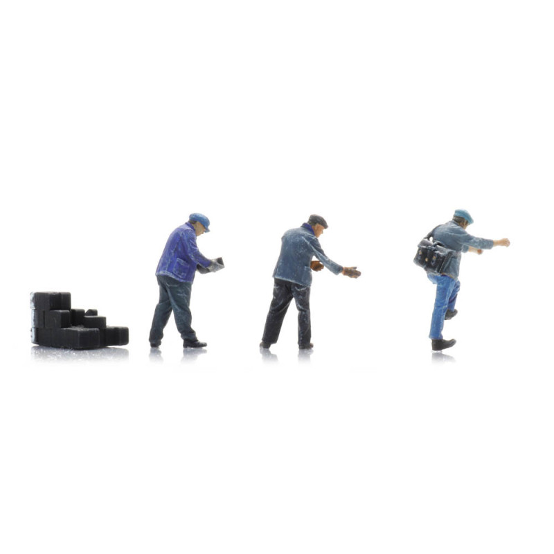 Artitec 5870089 - Personnel chargeant des briquettes (3x) SNCF