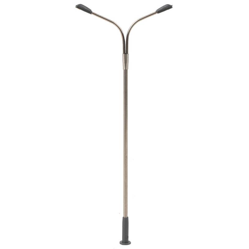 Faller 180201 - Éclairage public LED, lampadaire, deux bras, froid blanc