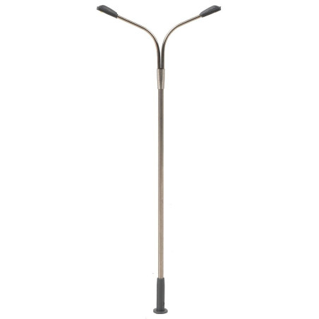 Faller 180201 - Éclairage public LED, lampadaire, deux bras, froid blanc