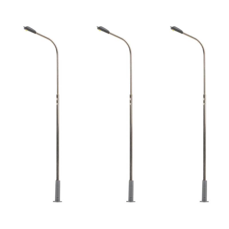 Faller 180100 - Éclairages publics LED, lampadaires, froid blanc, 3 pièces