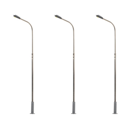 Faller 180100 - Éclairages publics LED, lampadaires, froid blanc, 3 pièces