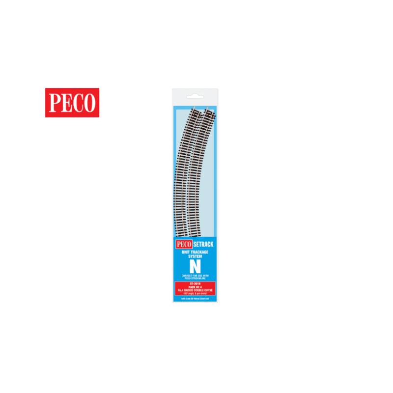 copy of Peco ST-3017 - N - Setrack code 80 - 4 courbes 45° (8 pour un cercle)