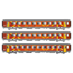 copy of LSMODELS 40313 - 3 Voitures VTU livrée TER Languedoc Roussillon, Ep VI - SNCF