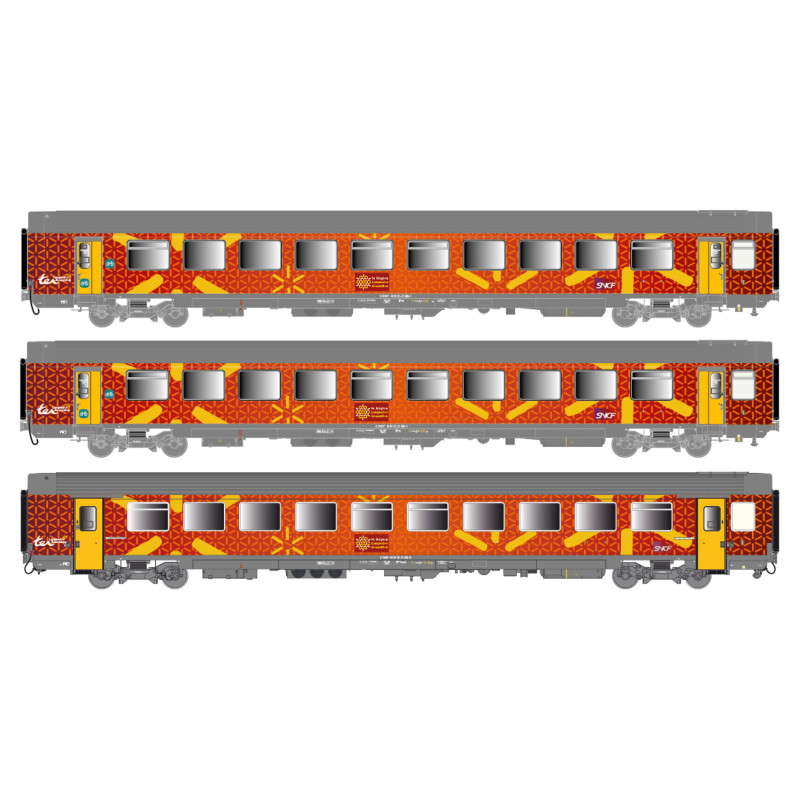 copy of LSMODELS 40313 - 3 Voitures VTU livrée TER Languedoc Roussillon, Ep VI - SNCF