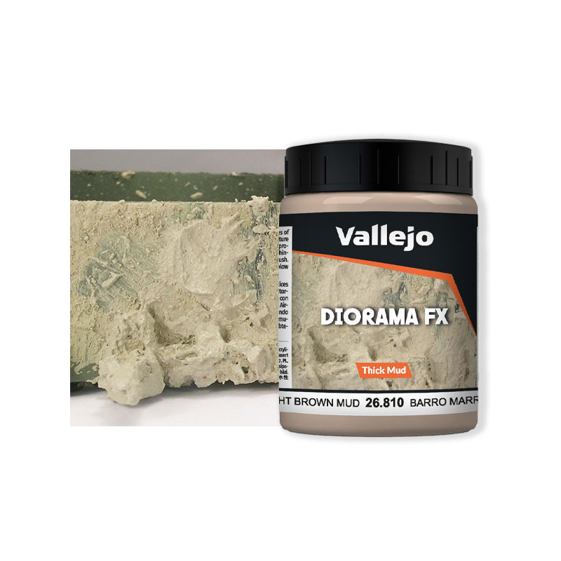 Vallejo 26.810 – Boue épaisse Brun clair – Light Brown Thick Mud