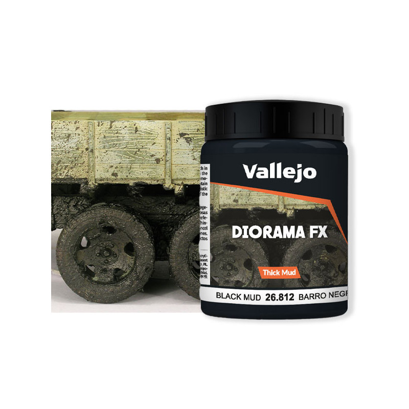 Vallejo 26.812 – Boue épaisse Noire – Black Thick Mud