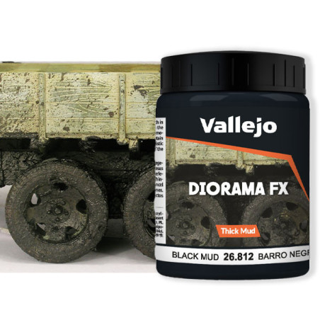 Vallejo 26.812 – Boue épaisse Noire – Black Thick Mud