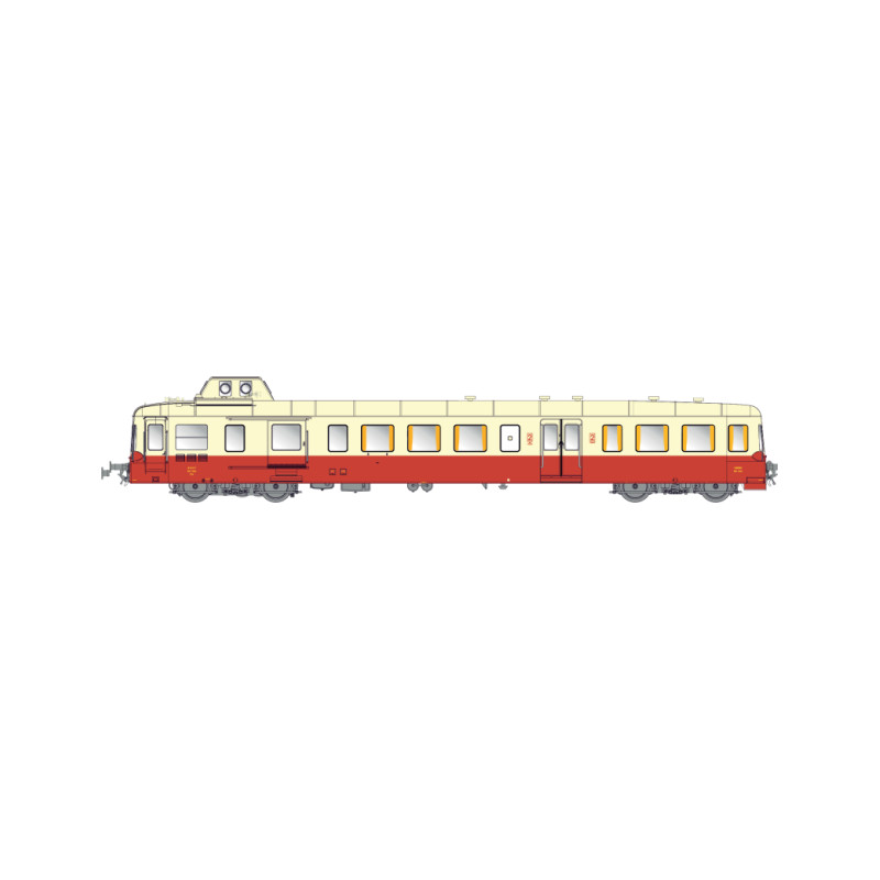 TRAINS160 16069 - Autorail XBD 3824 GRG SNCF 2ème Classe Époque IV
