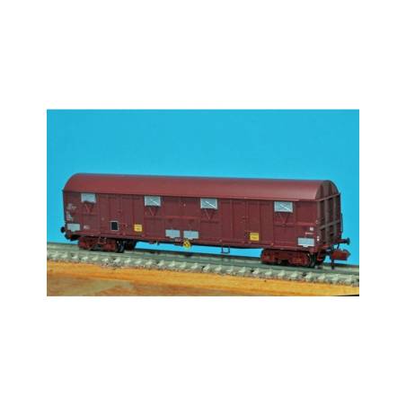 copy of TR160_16034 - 2 wagons EVS Hbis de la SNCF à parois planes et toit bas - Jaune et gris "METROPOL" / gris - Ép. IV