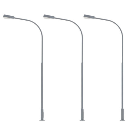 Faller 180119 - Lampadaire de rue LED, blanc froid, 3 pièces