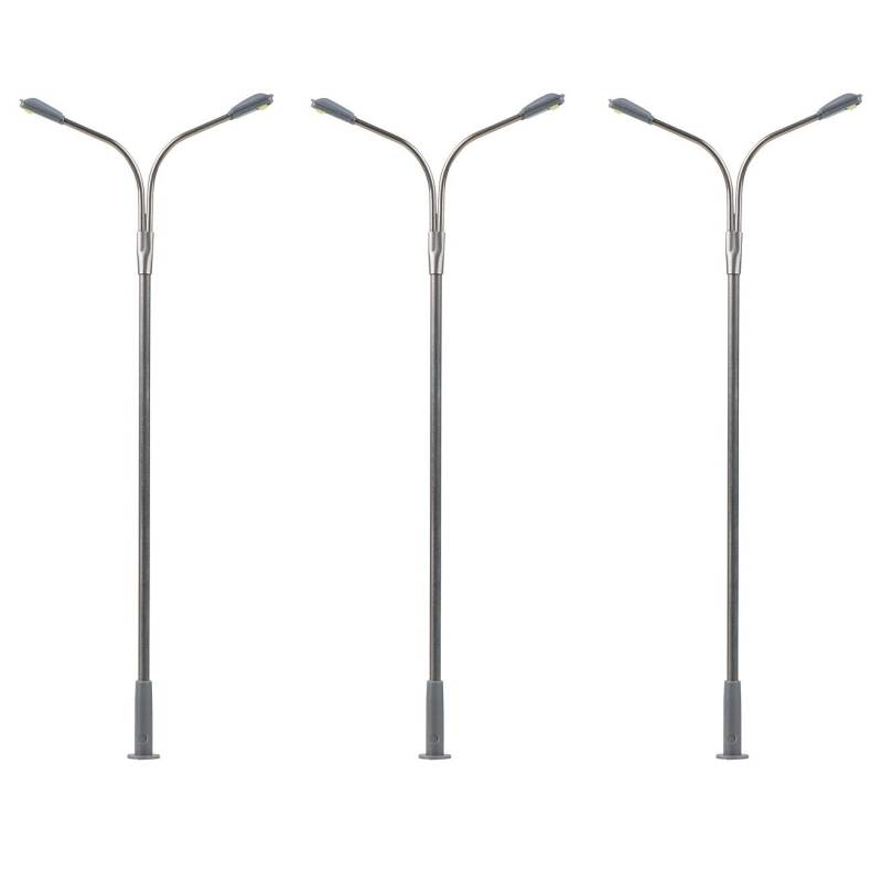 Faller 180101 - Éclairages publics LED, lampadaires, blanc froid , 3 pièces