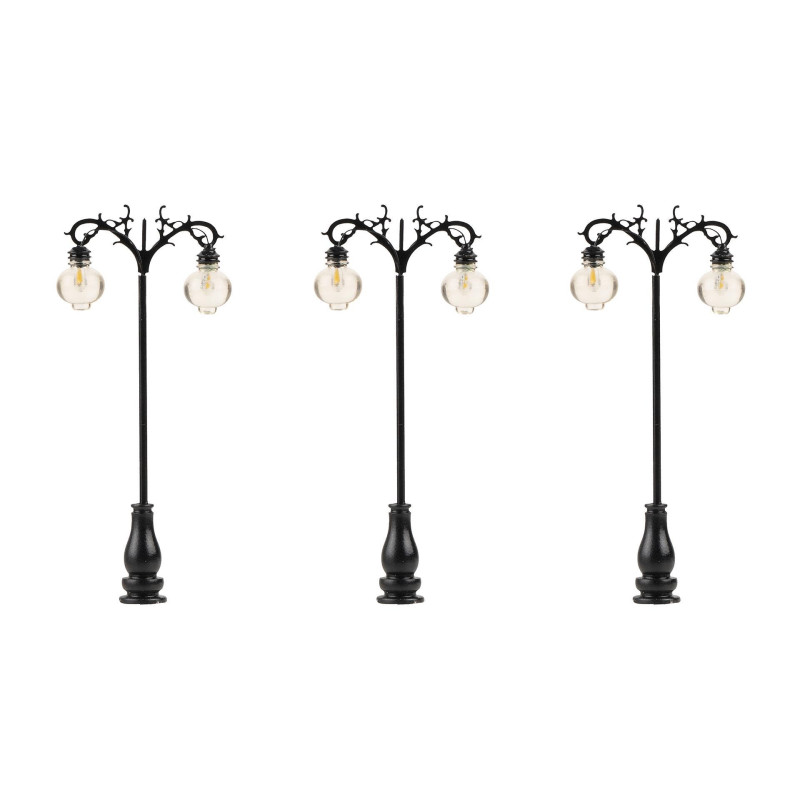 Faller 180115 - Réverbères LED, lampes suspendues, blanc chaud, 3 pièces