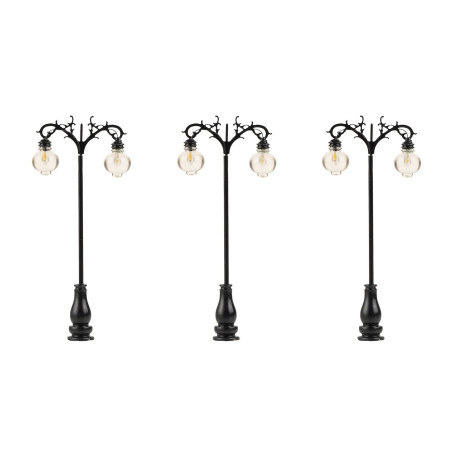 Faller 180115 - Réverbères LED, lampes suspendues, blanc chaud, 3 pièces