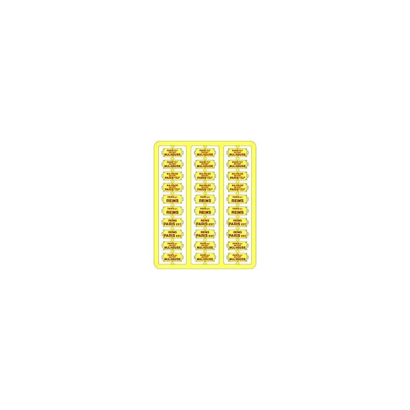 REE XB045 - PLAQUES ITINÉRAIRES POUR VOITURES VOYAGEURS, EST, LETTRES ROUGES