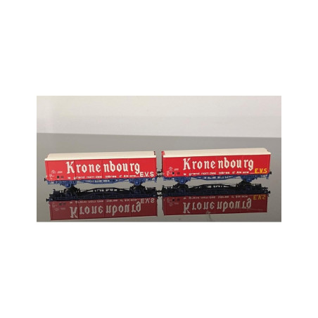 Train160 16036 - Coffret De 2 Wagons EVS Toit Bas Kronenbourg