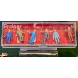 Preiser 14033 - 6 Ouvriers de voies - HO 1/87