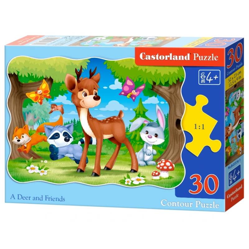 Castorland  B-03570-1 -  Un cerf et ses amis - Puzzle 30 Pièces