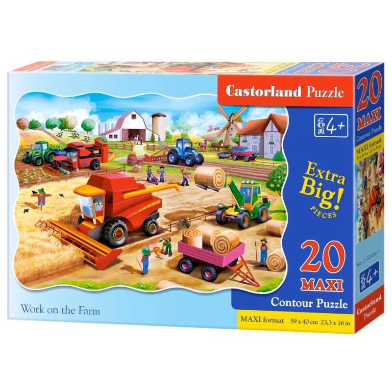 Castorland  C-02436-1 - Travailler à la ferme - Puzzle 20 Pièces