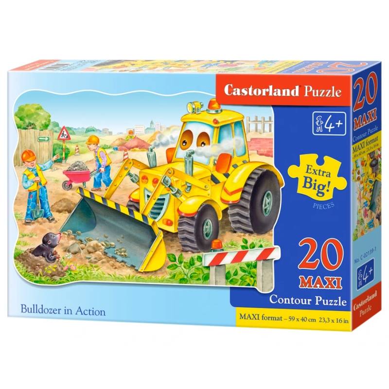 Castorland C-02139-1 - Bulldozer en action - Puzzle 20 Pièces