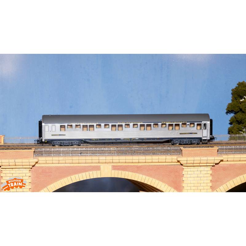 L.S Models 49103 - Type P sleeping car, stainless steel CIWL blue stripe, Sncf management, EpIV - Used