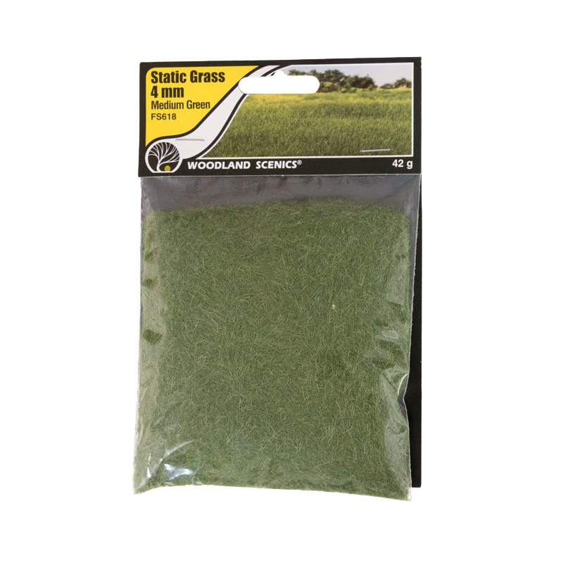 Woodland Scenics FS618 - Herbe Statique Vert Moyen 4mm