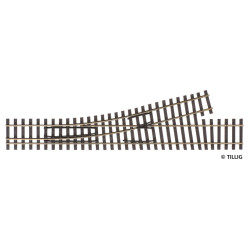 Tillig 85184 - Aiguillage à gauche HO/HOm, angle de 15°
