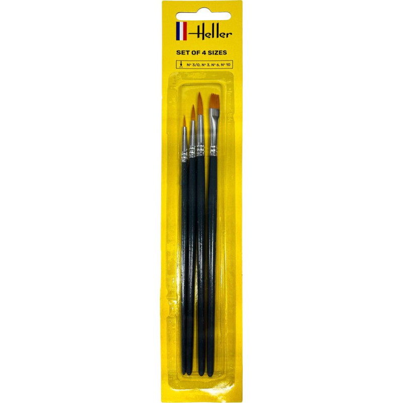 Heller 9901 - BLISTER PINCEAUX N° 3/0-3-6-10