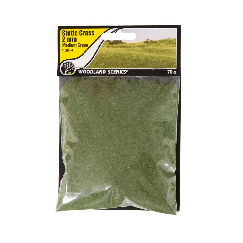 Woodland Scenics FS622 - Static Grass Medium Green 7mm