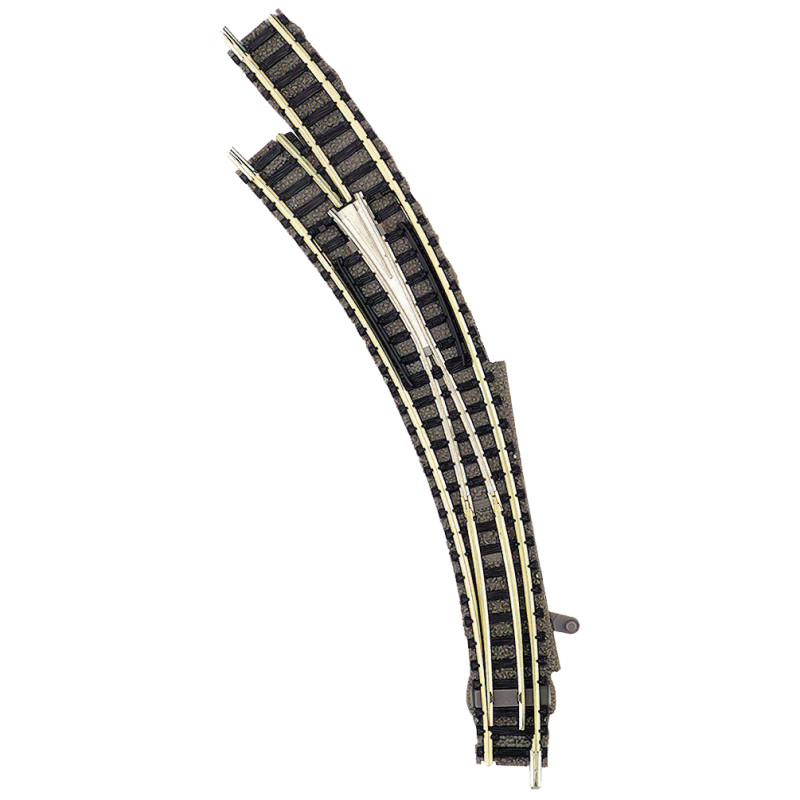 Fleischmann 9168 - Aiguillage courbe à commande manuelle, gauche, et pointe de coeur conductrice.
